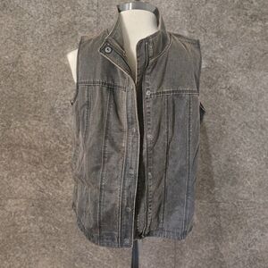 Women's Gray Denim Vest